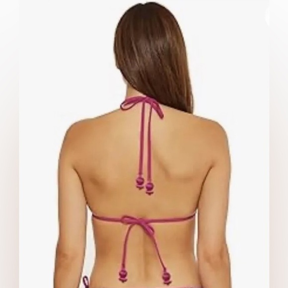 Trina Turk [NWT - 10] Pink Glitter Cosmos Triangle Bikini Top - Picture 4 of 8